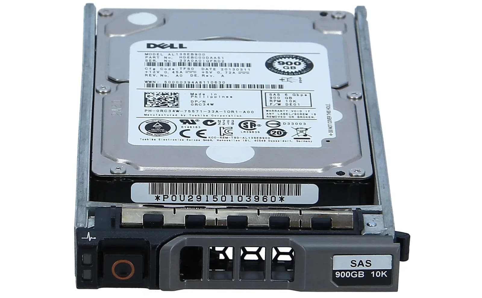 DELL 900GB 10K 6G 2.5IN SAS HDD (RC34W)