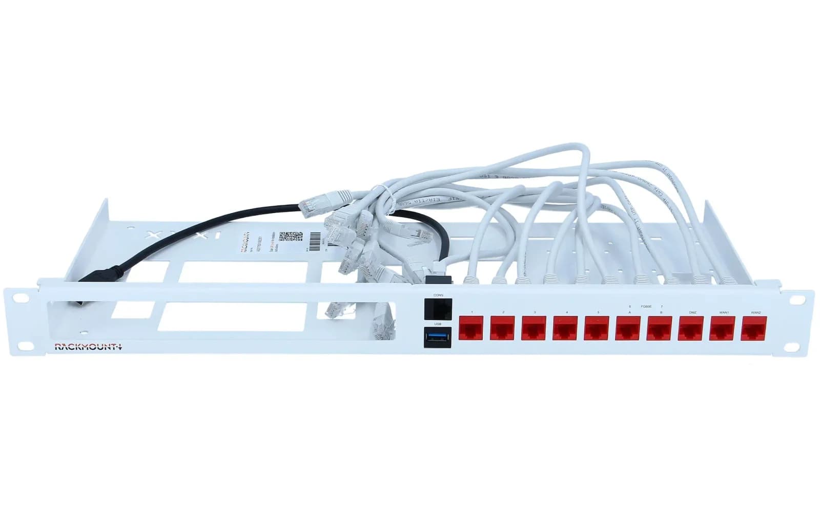 Fortinet Rack mounting kit, RJ-45 X 11, RAL 9003, signal white, 1U, 19", for Fortinet FortiGate 60E, 61E (RM-FR-T10)