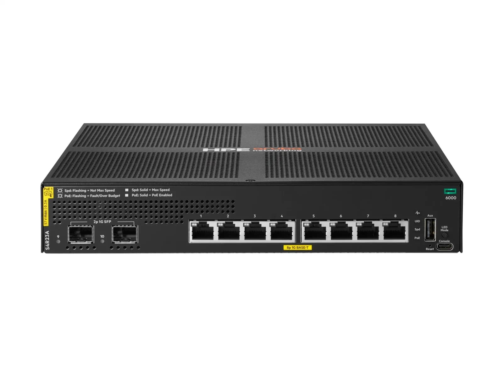 HP Aruba Networking CX 6000 8p 10M/100M/1G Class4 PoE 2p SFP 1G 67W Switch (S4R23A)