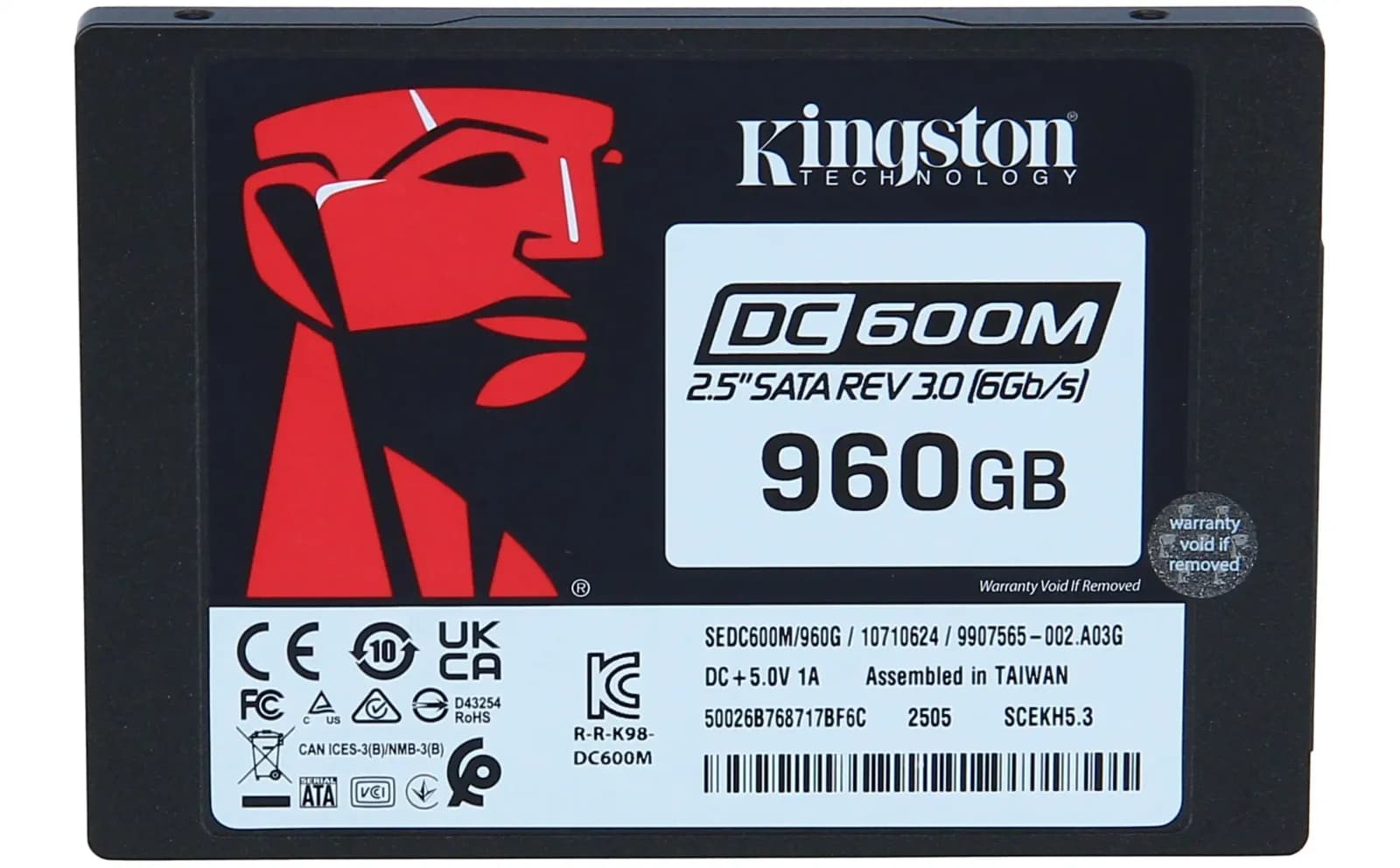 Kingston DC600M, SSD, Mixed Use, 960 GB, internal, 2.5", SATA 6Gb/s (SEDC600M-960G)