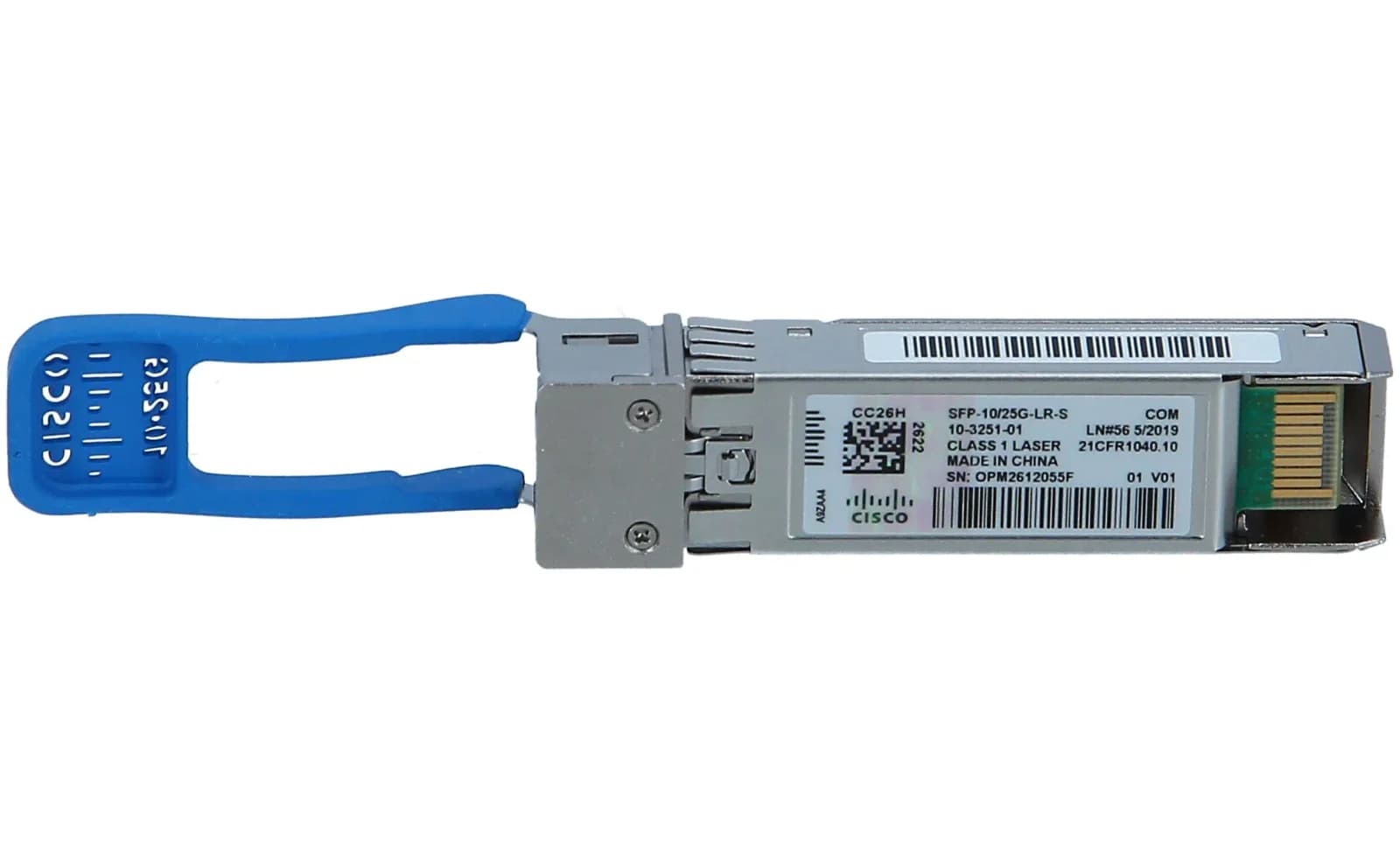 Cisco SFP28 transceiver module, 10 GigE, 25 Gigabit LAN, 25GBase-LR, 10 km, 1310 nm (SFP-10-25G-LR-S)