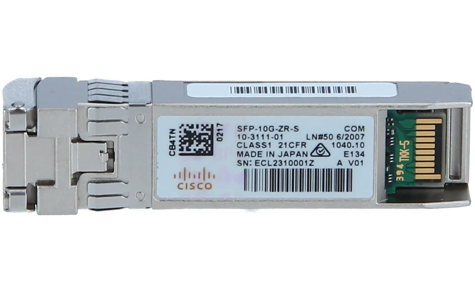 Cisco 10GBASE-ZR SFP Module Enterprise-Class (SFP-10G-ZR-S)