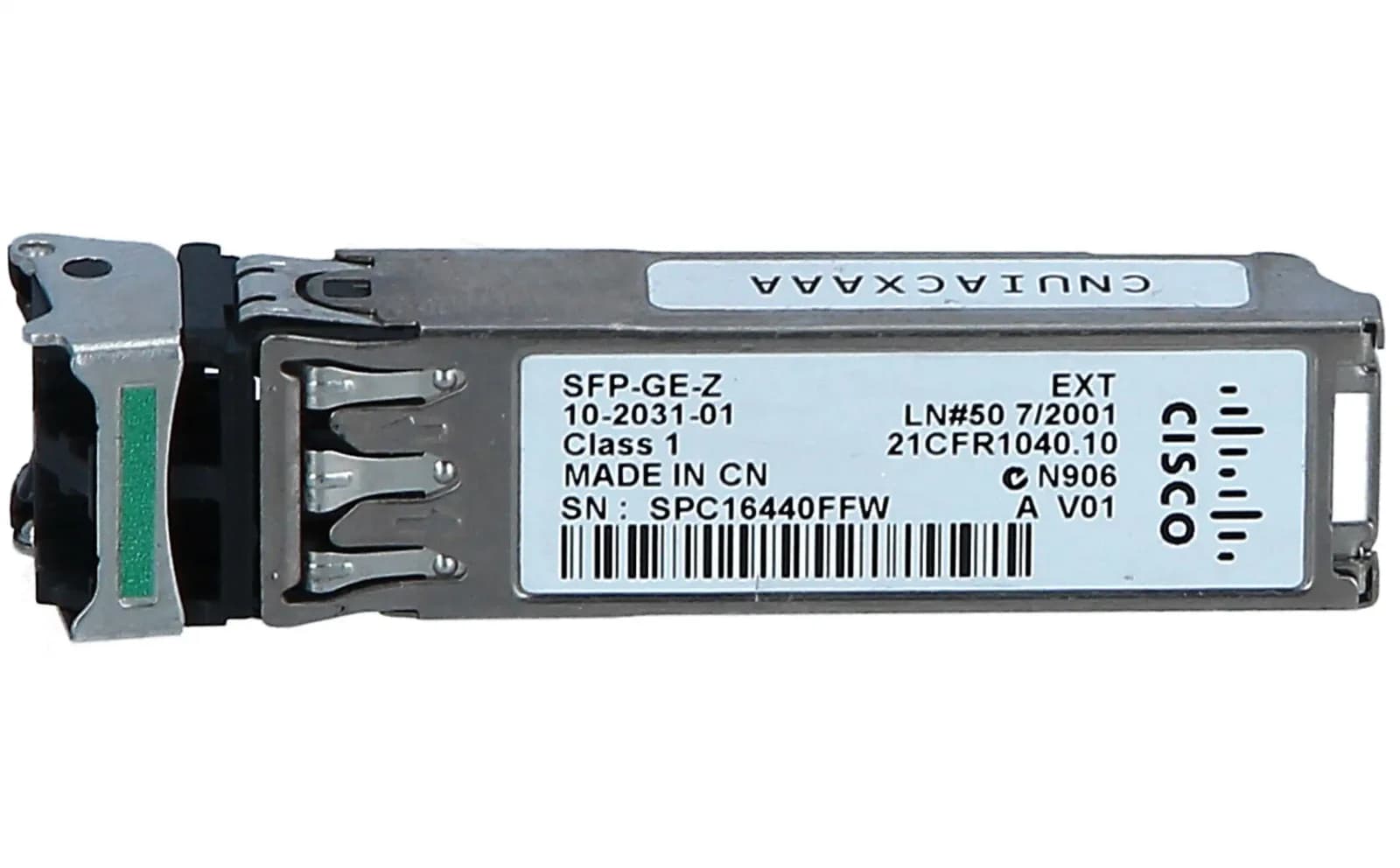 Cisco SFP (mini-GBIC) transceiver module, GigE, 1000Base-ZX, LC single-mode, 70 km, 1550 nm (SFP-GE-Z)