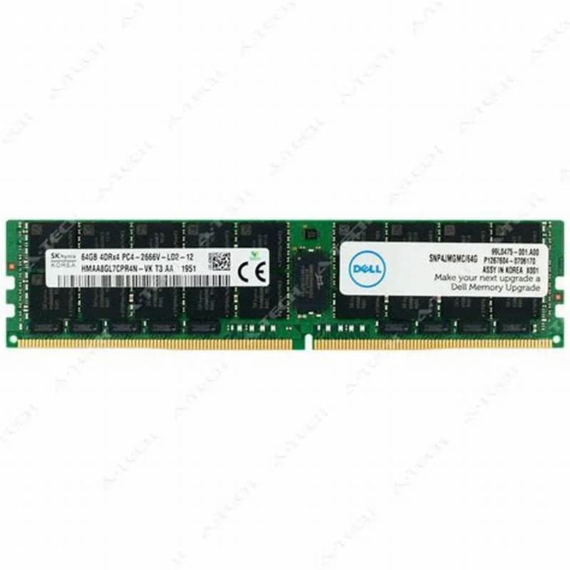 Dell A9781930, 64 GB, DDR4, 2666 MHz, 288-pin DIMM, Schwarz, Grün (SNP4JMGMC-64G)