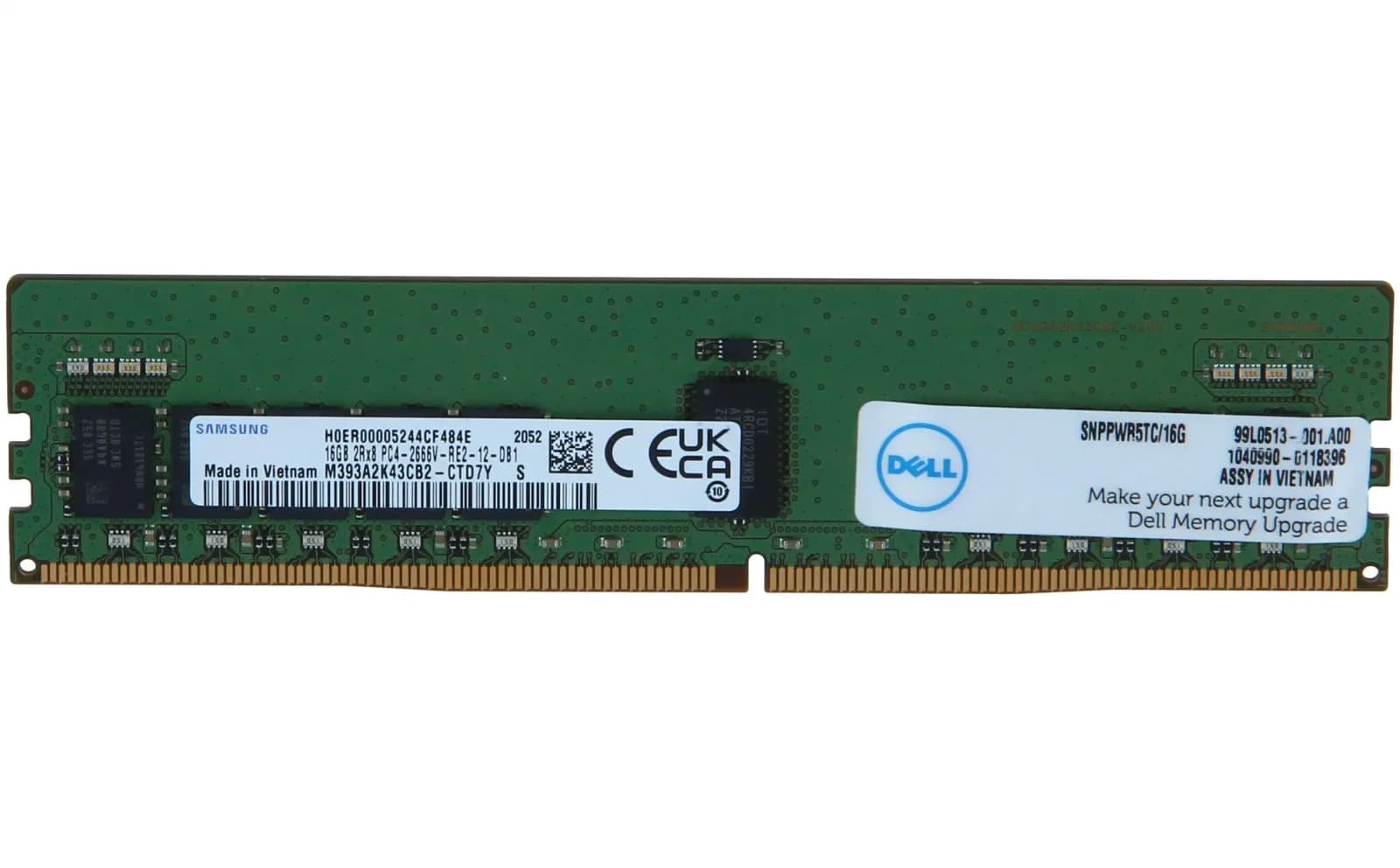 DELL 16GB (1*16GB) 2RX8 PC4-21300V-R DDR4-2666MHZ RDIMM (SNPPWR5TC-16G)
