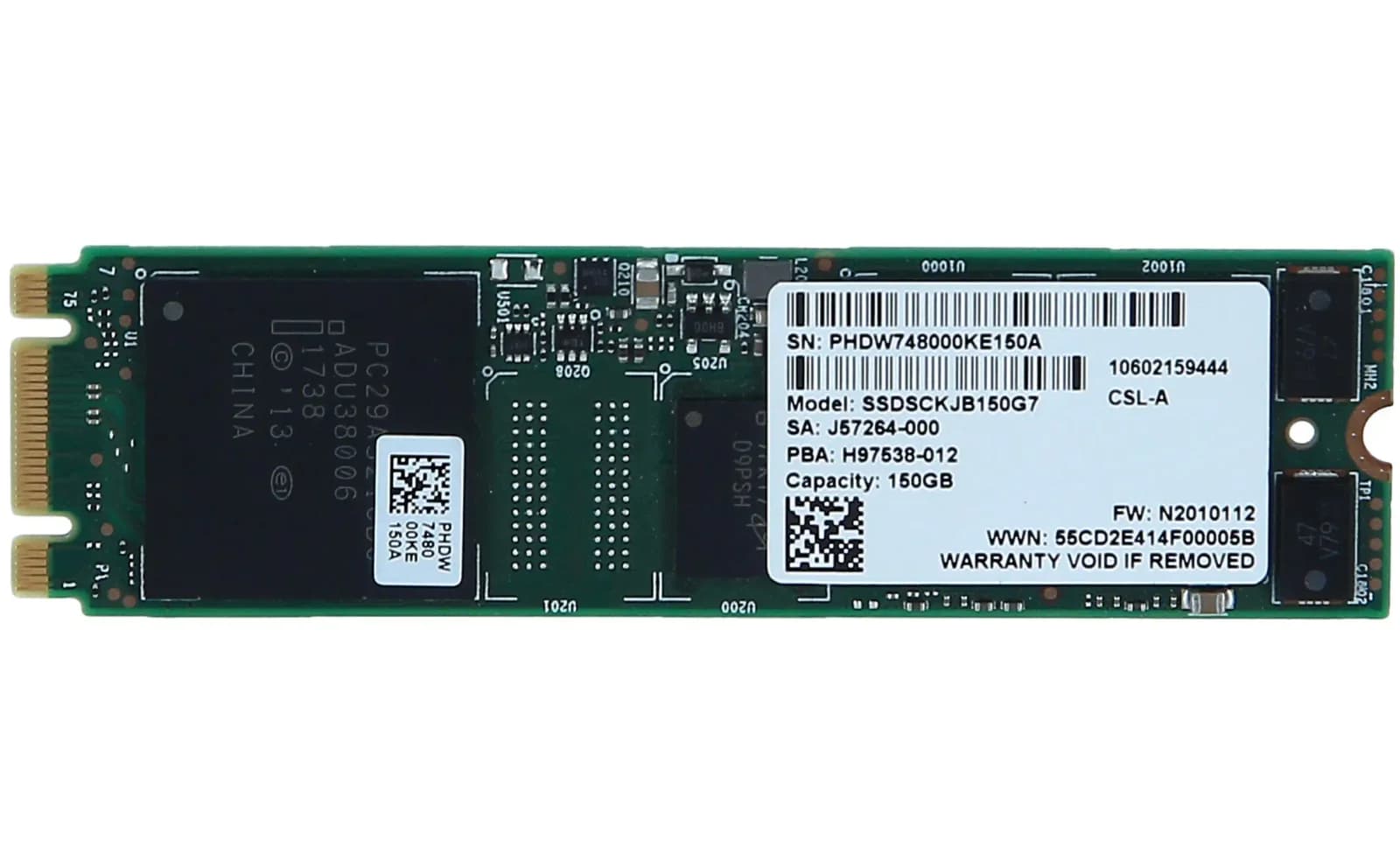 Intel SSD, DC S3520 150GB 6G M.2 SATA III MLC SSD (SSDSCKJB150G7)