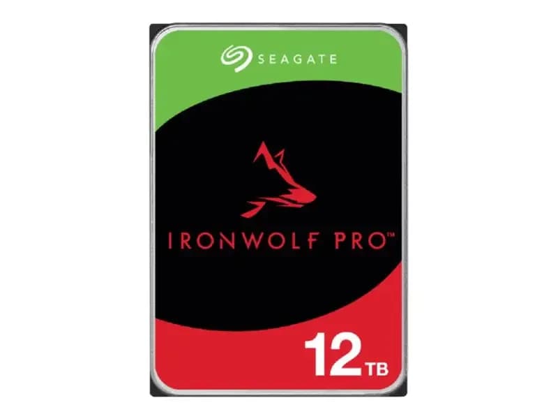 Seagate IronWolf Pro, Hard drive, 12 TB, internal, 3.5", SATA 6Gb/s, 7200 rpm, buffer: 256 MB (ST12000NT001)