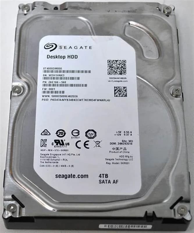 Seagate Barracuda, Hard drive, 4 TB, internal, 3.5", SATA 6Gb/s, buffer: 64 MB (ST4000DM000)