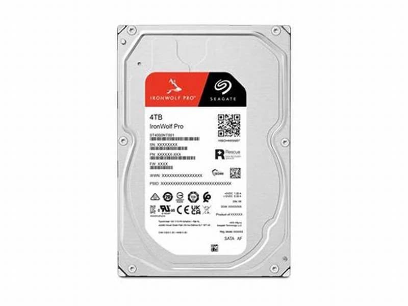 Seagate IronWolf Pro, Hard drive, 4 TB, internal, 3.5", SATA 6Gb/s, 7200 rpm, buffer: 256 MB (ST4000NT001)