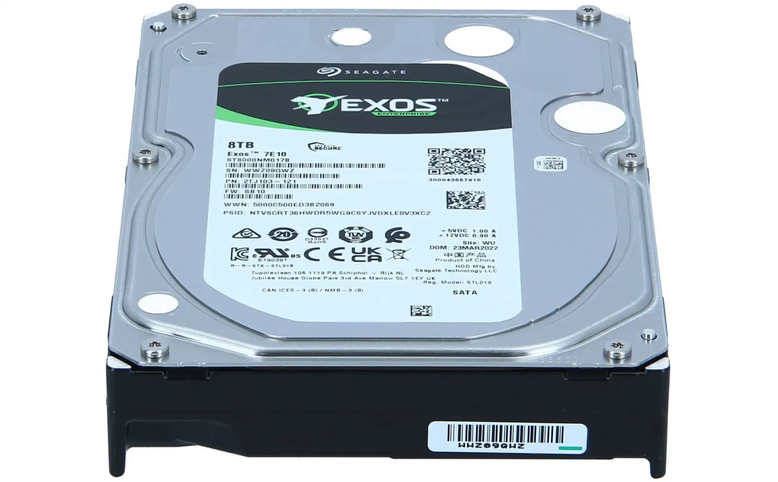 Seagate Exos 7E10 ST8000NM017B, Hard drive, 8 TB, internal, SATA 6Gb/s, buffer: 256 MB (ST8000NM017B)