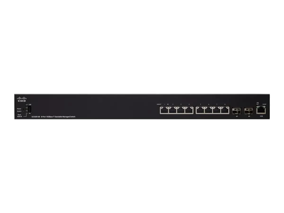 Cisco 8 Port 10GBase-T Stackable Managed Switch (SX350X-08-K9-EU)