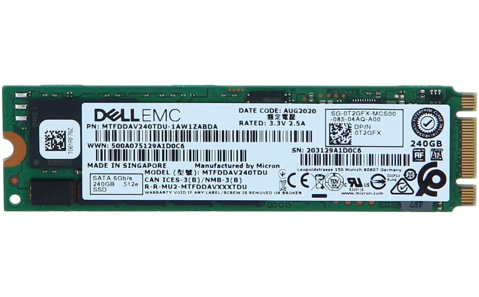 DELL 240GB SSD 6Gbps M.2 SATA 5300 (T2GFX)
