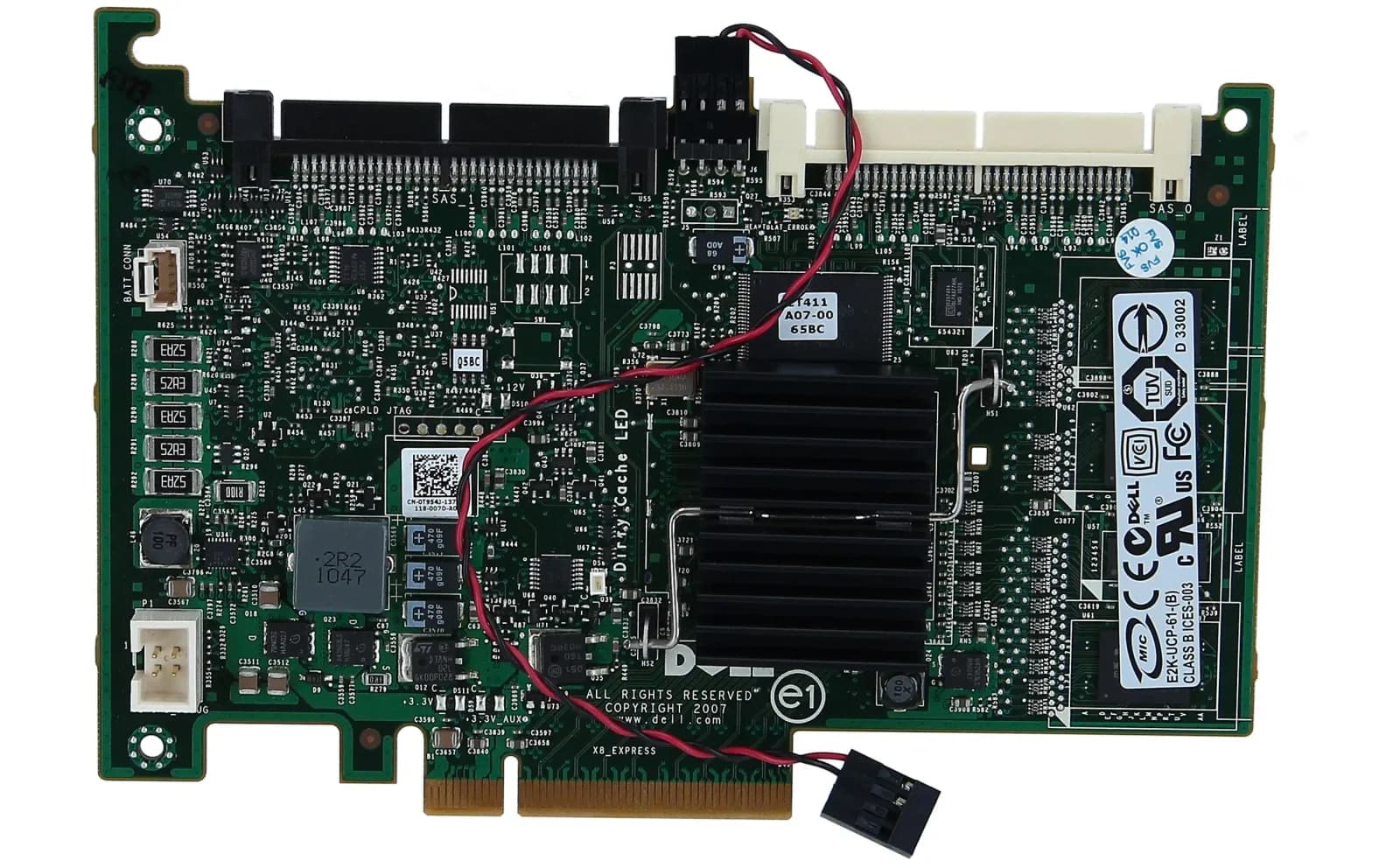 Dell PowerEdge PERC 6/i SAS RAID Controller Card PCI-E (T954J)