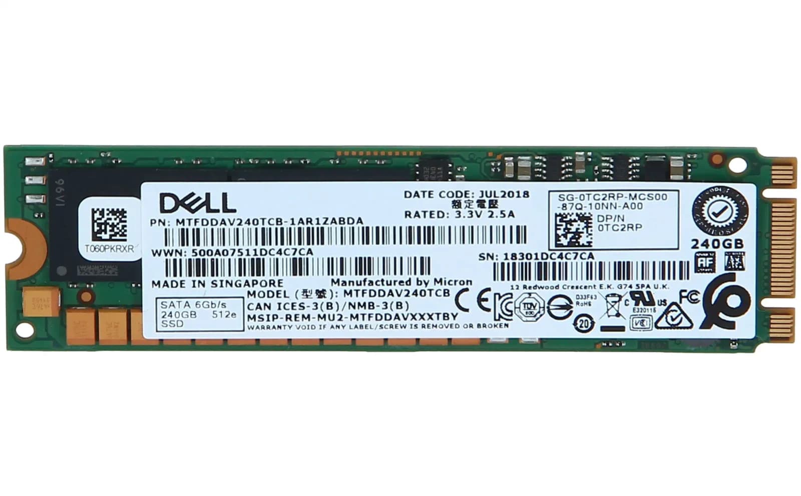 DELL 240 GB, M.2, 6 Gbit/s, SATA III (TC2RP)