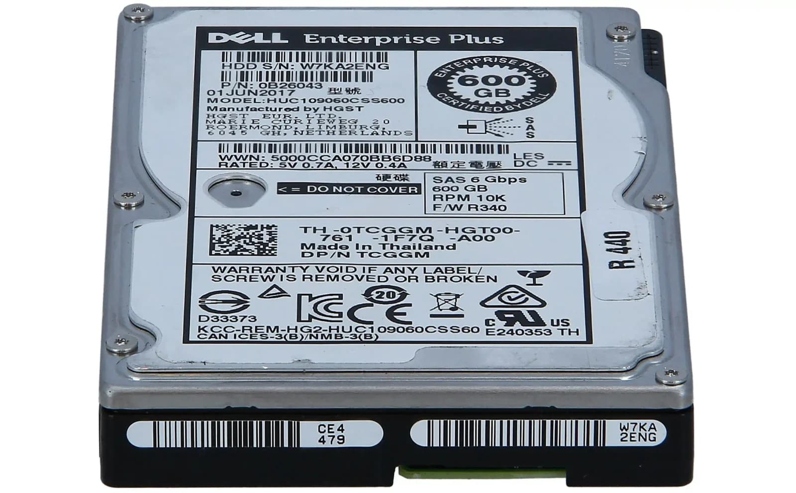 DELL 600GB 10K 6G 2.5INCH SAS HDD (TCGGM)