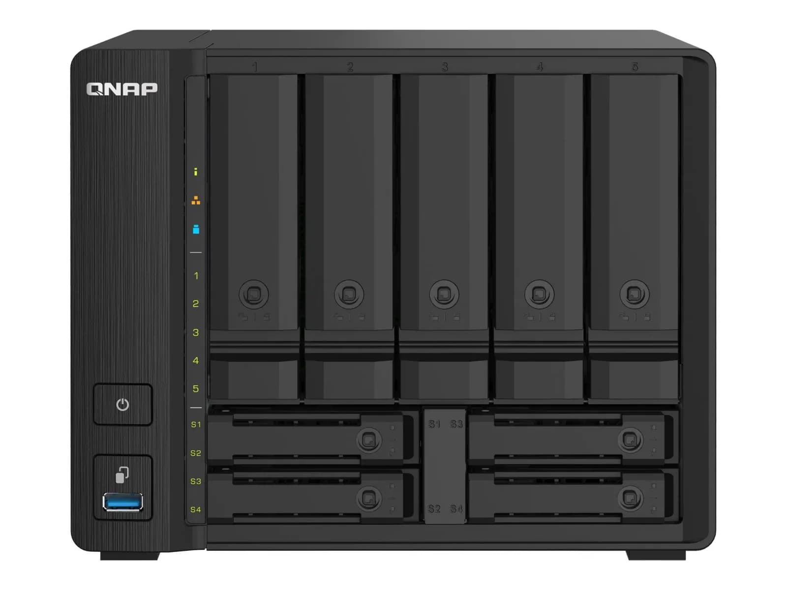QNAP NAS server, 9 bays, SATA 6Gb/s, RAID 0 1 5 6 10 50, JBOD, RAM 4 GB, Gigabit Ethernet / 2.5 Gigabit Ethernet / 10 Gigabit Ethernet, (TS-932PX-4G)