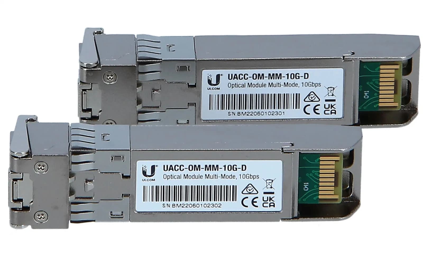 Ubiquiti SFP (mini-GBIC) transceiver module, 10 GigE, LC multi-mode, 300 m (Packung ilə 2) (UACC-OM-MM-10G-D-2)