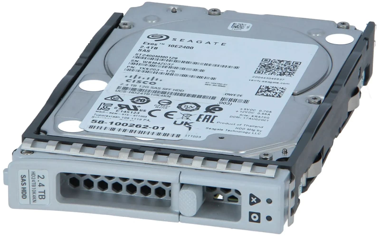 Cisco Hard drive, 2.4 TB, hot-swap, 2.5" SFF, SAS 12Gb/s, 10000 rpm (UCS-HD24TB10K4KN)