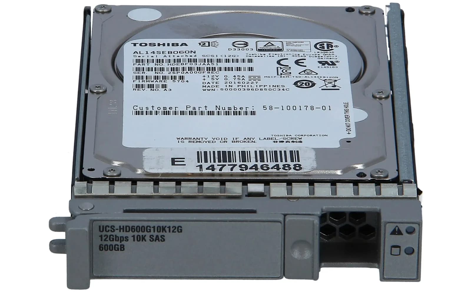 Cisco Жёсткий диск 2,5" SAS 600 GB, Жёсткий диск, 10.000 rpm, Intern (UCS-HD600G10K12G)