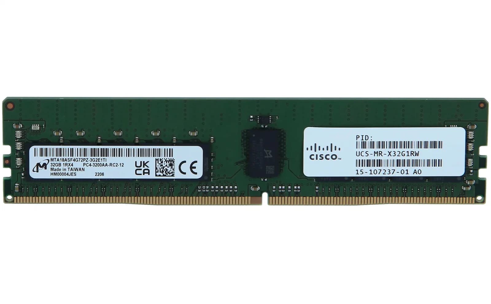 Cisco DDR4, module, 32 GB, DIMM 288-pin, 3200 MHz / PC4-25600, registered, ECC (UCS-MR-X32G1RW)