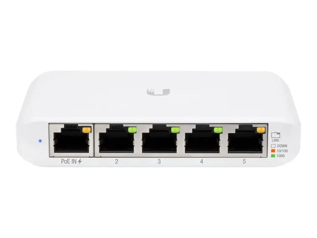Ubiquiti UniFi Switch USW Flex Mini, Switch, smart, 4 x 10/100/1000 + 1 x 10/100/1000 (PoE+), desktop, PoE+, (pack of 5) (USW-FLEX-MINI-5)