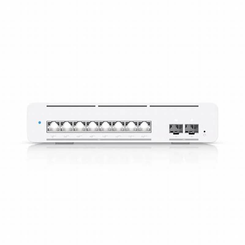 Ubiquiti UniFi Pro XG 8 PoE, Switch, L3, Managed, 8 x 10/100/1000/2.5G/5G/10GBase-T (PoE++) + 2 x 10 Gigabit SFP+, desktop, wall-mountable, (USW-PRO-XG-8-POE)