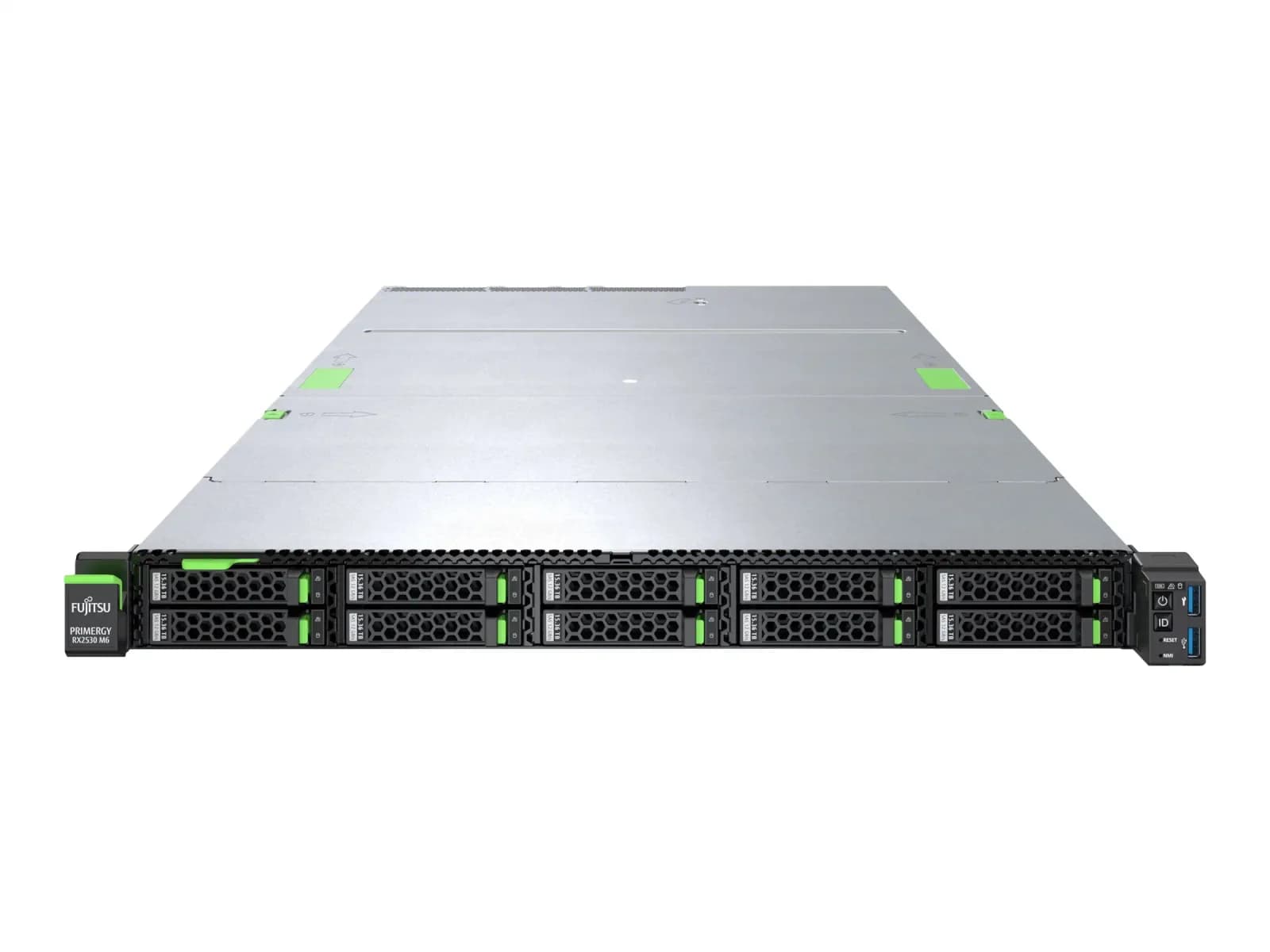 Fujitsu PRIMERGY RX2530 M6 4 LFF, Сервер, rack-mountable, 1U, 2-way, 1 x Xeon Silver 4309Y / 2.8 GHz, RAM 16 GB, SATA, hot-swap 4 x 3.5" (VFYR2536SC080IN)