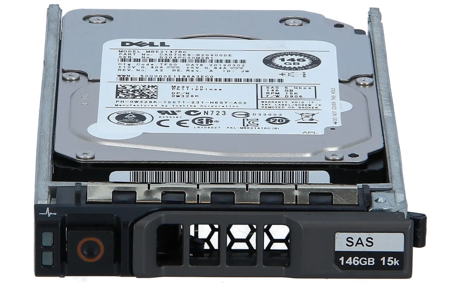 DELL 146GB 15K 6GBS 2.5INCH SAS HDD (W328K)