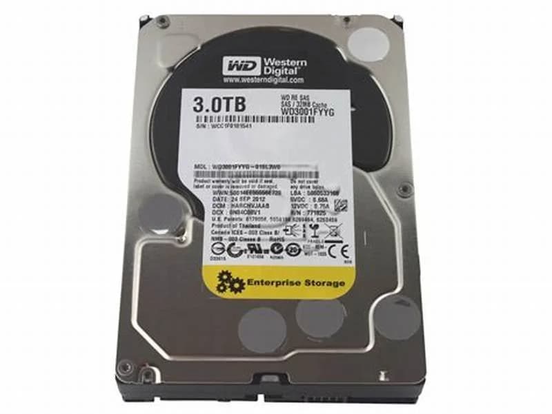 Western Digital Hard drive, 3 TB, internal, 3.5", SAS 6Gb/s, 7200 rpm, buffer: 32 MB (WD3001FYYG)