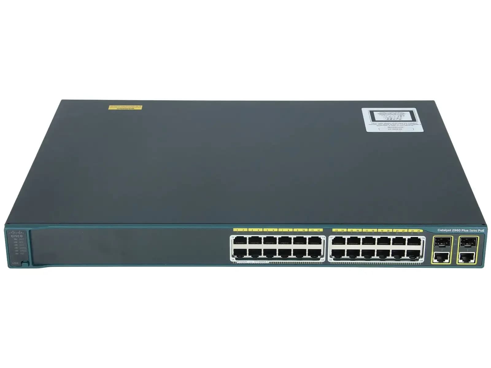 Cisco Catalyst 2960 Plus 24 10/100 (8 PoE) + 2 T/SFP LAN Lite (WS-C296024LC-S)