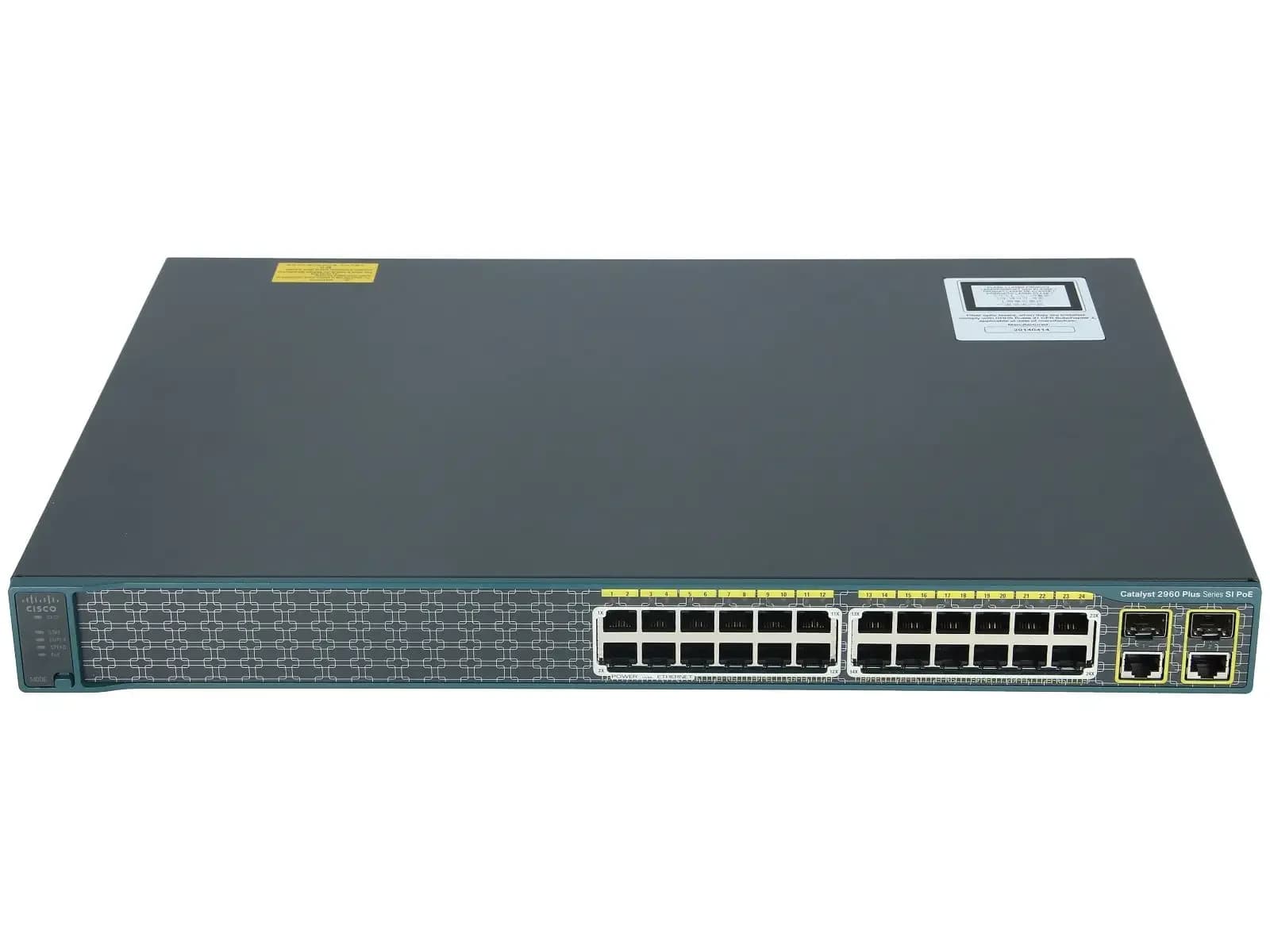Cisco Catalyst 2960 Plus 24 10/100 PoE + 2 T/SFP LAN Lite (WS-C296024PC-S)