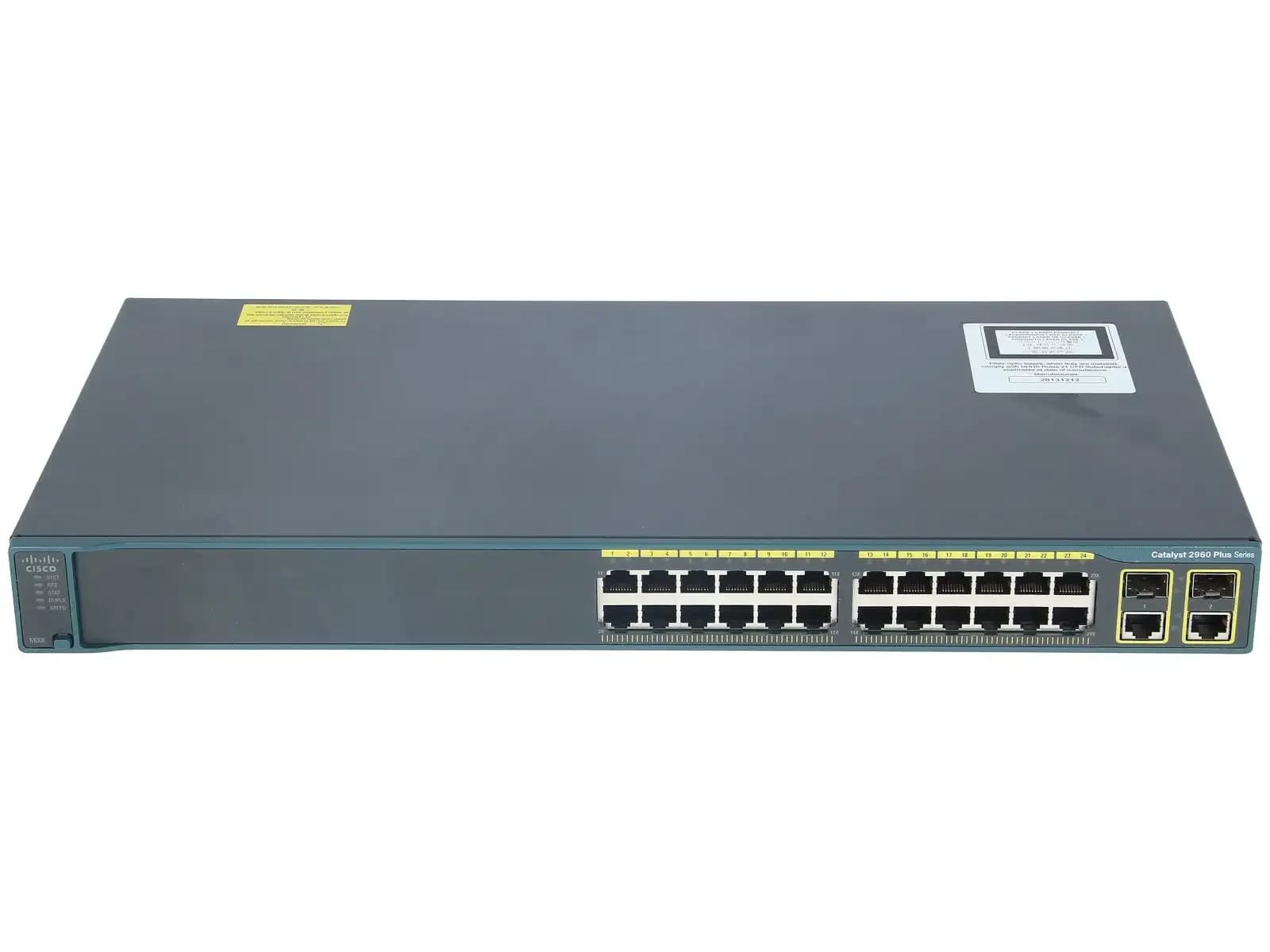 Cisco Catalyst 2960 Plus 24 10/100 + 2 T/SFP LAN Lite (WS-C296024TC-S)