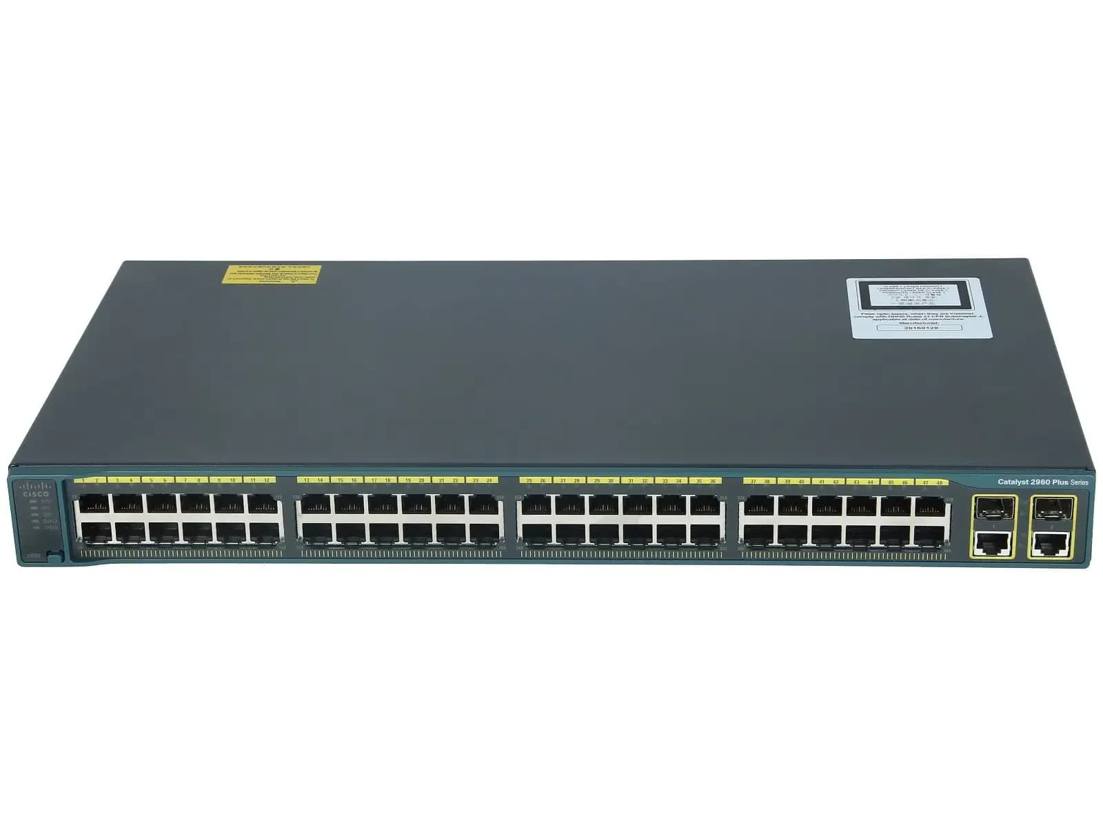 Cisco Catalyst 2960 Plus 48 10/100 PoE + 2 1000BT +2 SFP LAN Base (WS-C296048PST-L)