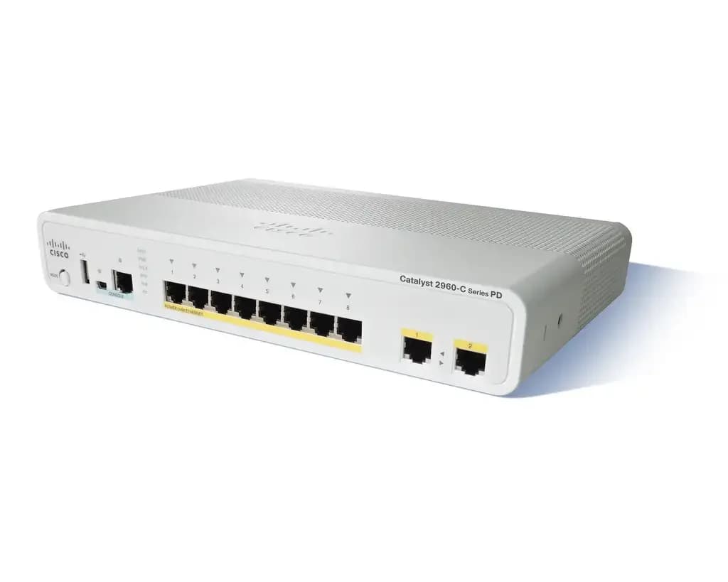 Cisco Catalyst 2960C PD Switch 8 FE, 2 x 1G, LAN Base (WS-C2960CPD-8TT-L)