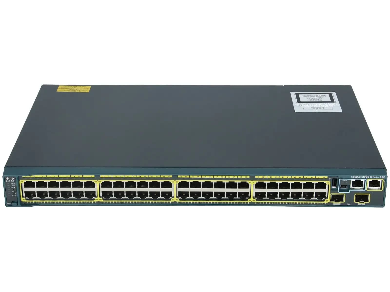 Cisco Catalyst 2960S 48 GigE, 2 x 10G SFP+ LAN Base (WS-C2960S-48TD-L)