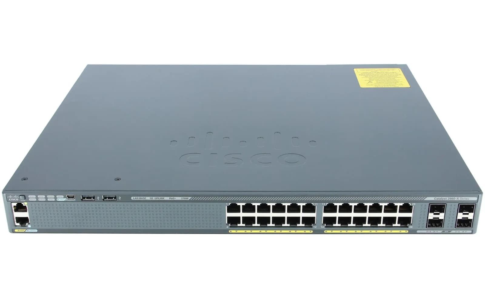 Cisco Catalyst 2960-X 24 GigE PoE 370W, 4 x 1G SFP, LAN Base (WS-C2960X-24PS-L)