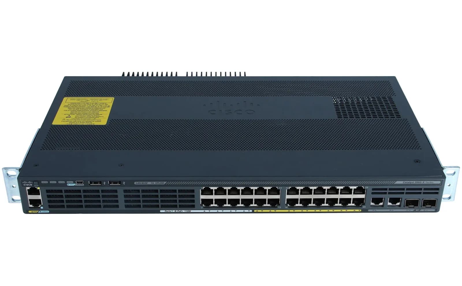 Cisco Catalyst 2960-X 24 GigE PoE 92W, 2xSFP + 2x1GBT, LAN Base (WS-C2960X-24PSQ-L)