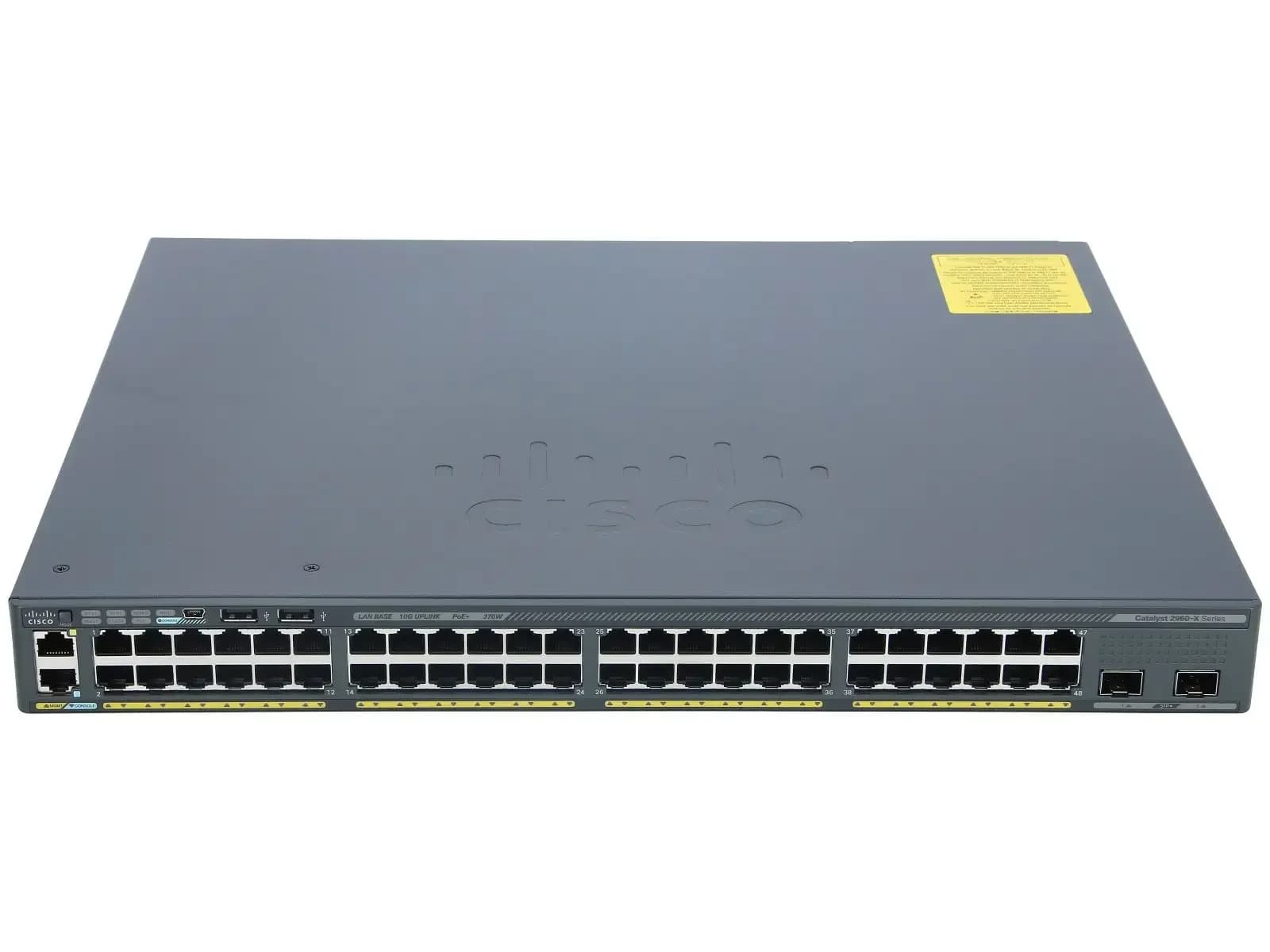 Cisco Catalyst 2960-X 48 GigE PoE 740W, 2 x 10G SFP+, LAN Base (WS-C2960X-48FPD-L)