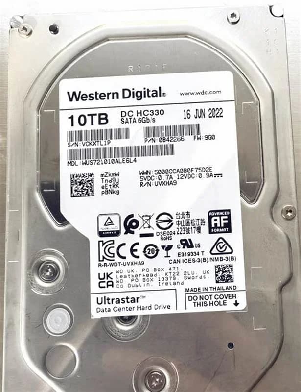Western Digital 10TB 3.5 7.2K 512E SATA HDD (WUS721010ALE6L4)