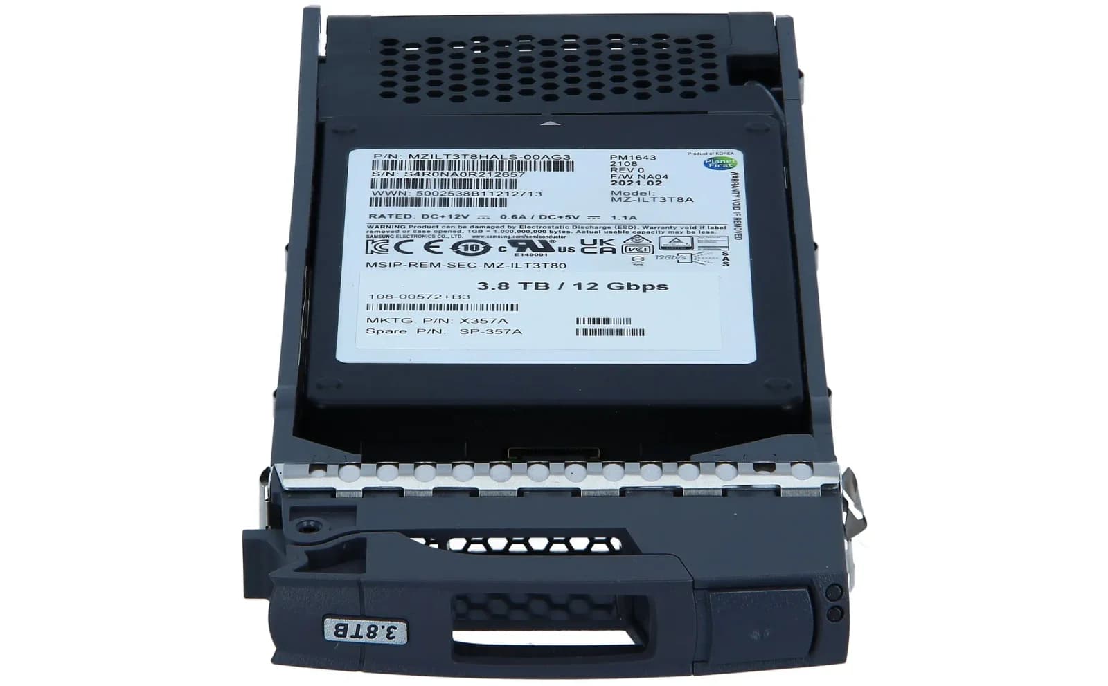 NetApp Drive Pack, Solid-State-Disk, 3.8 TB, SAS 12Gb/s (X357A)