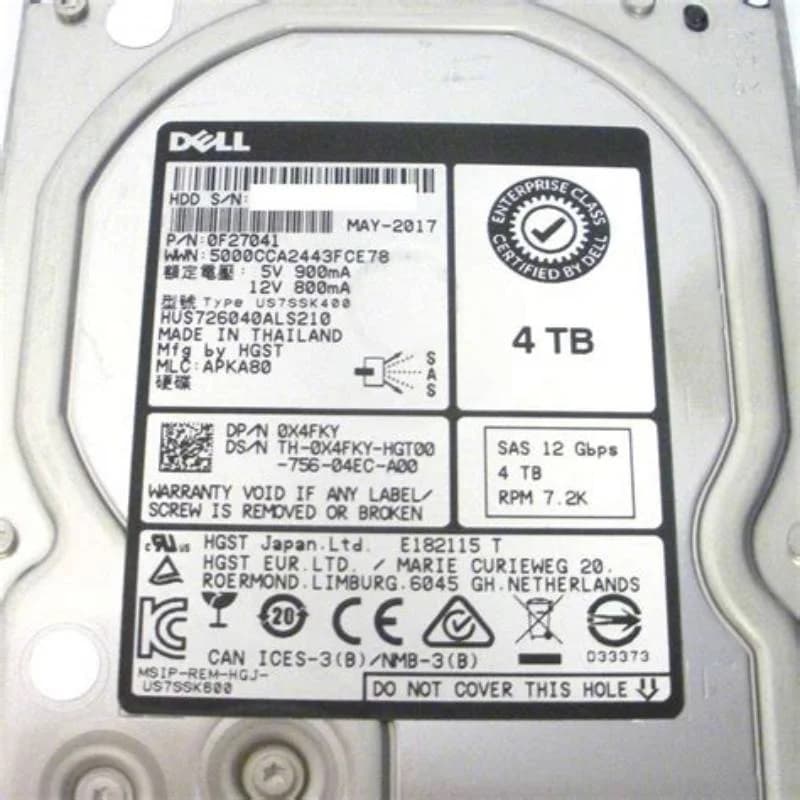 Dell X4FKY, 3.5 Zoll, 4000 GB, 7200 RPM (X4FKY)