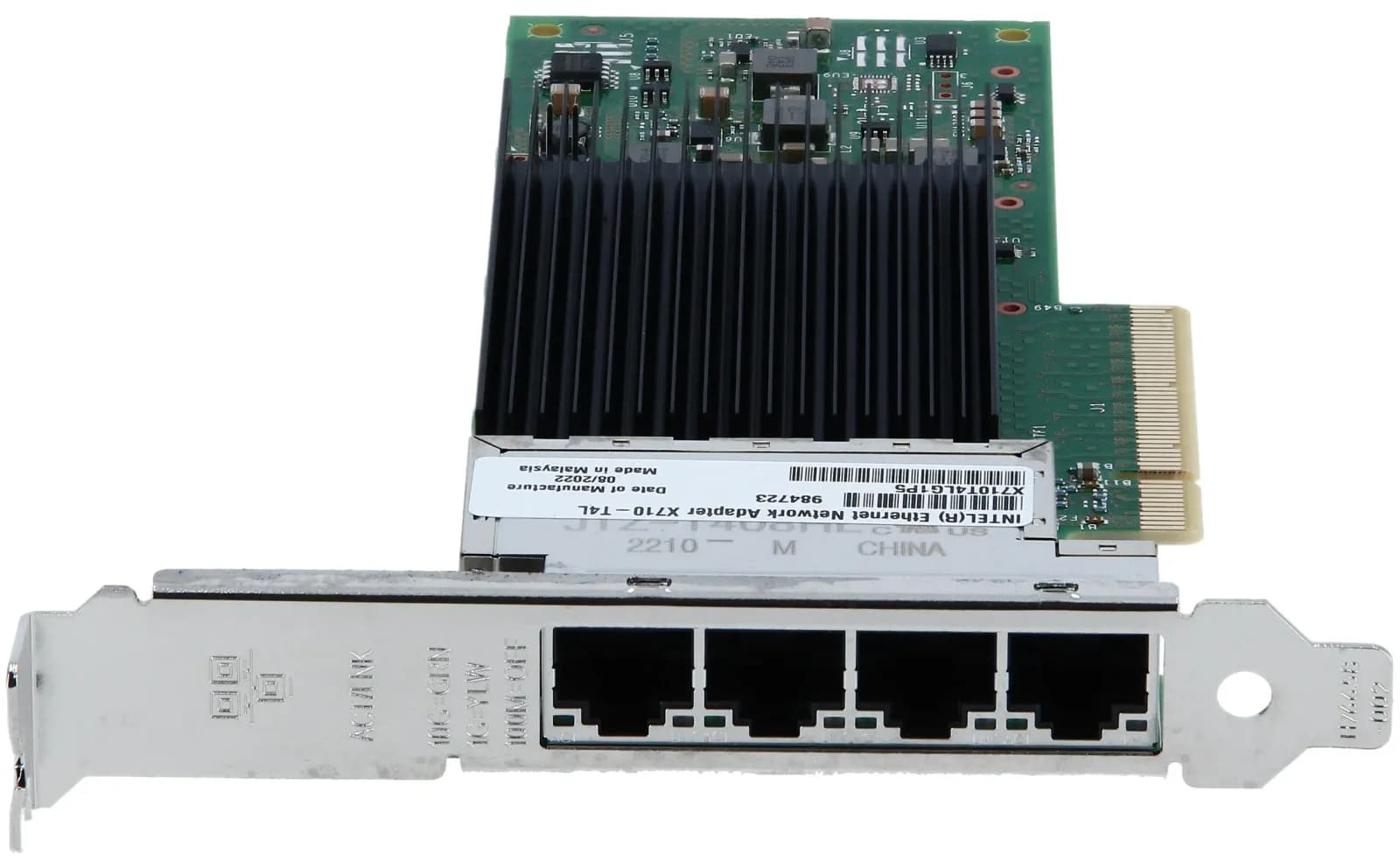 Intel Ethernet Network Адаптер X710-T4L, Network Адаптер, PCIe 3.0 x8 low profile, 100M/1G/2.5G/5G/10 Gigabit Ethernet x 4 (X710T4L)