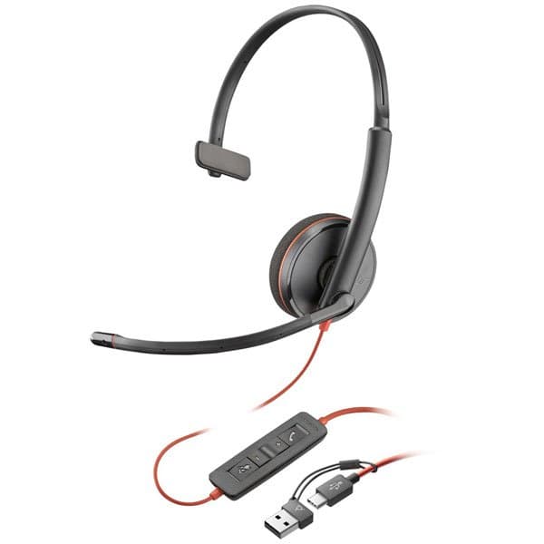 Наушники Poly Blackwire 3210 Mono, USB-C + USB-C/A (8X214AA)