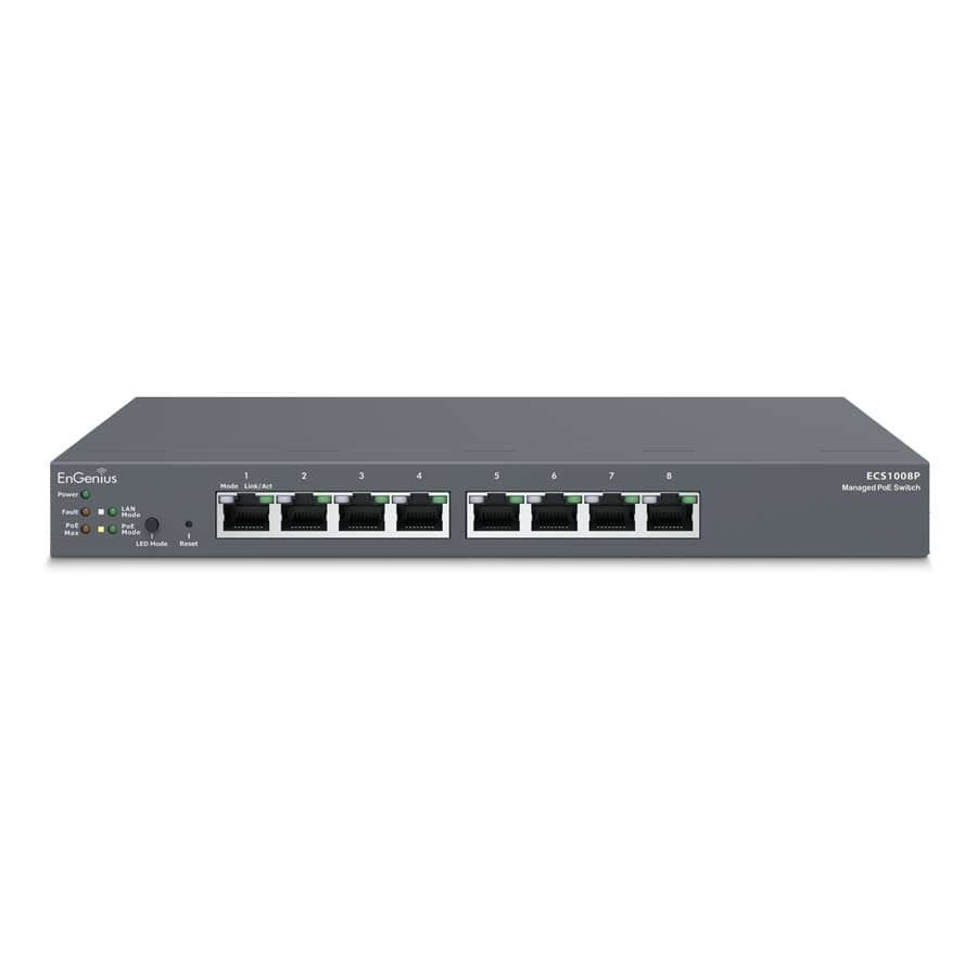 Switch EnGenius Cloud Managed Gigabit 55W 8 Port PoE ECS1008P
