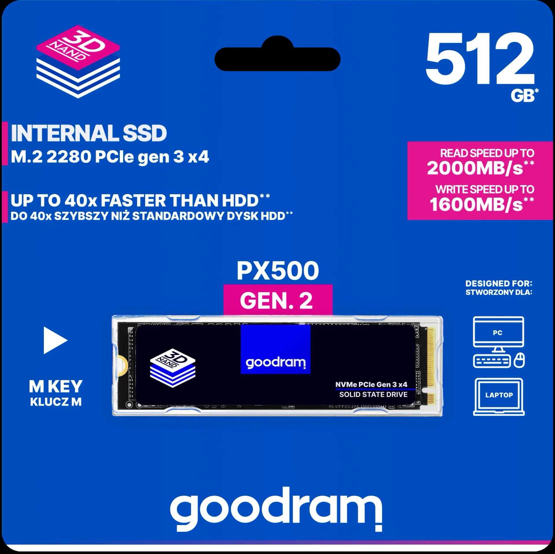 SSD Goodram PX500 (512 GB) (SSDPR-PX500-512-80) gen.2 M.2