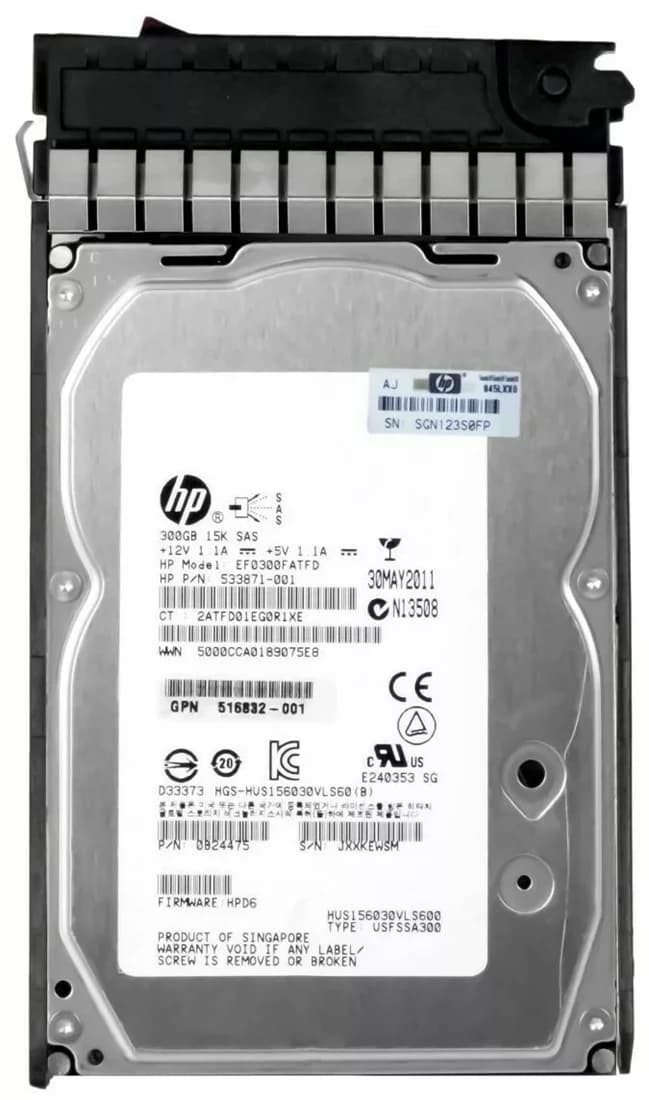 Жёсткий диск (HDD) HP 300GB 6G 15K 3.5 DP SAS (516810-001)