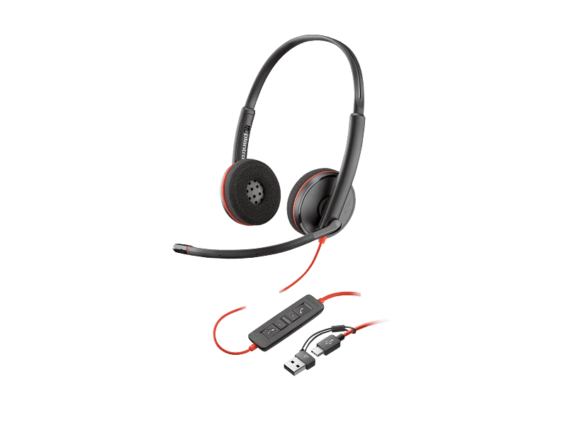 Наушники Poly Blackwire 3220 Stereo USB-C +USB-C/A Адаптер (8X228AA)