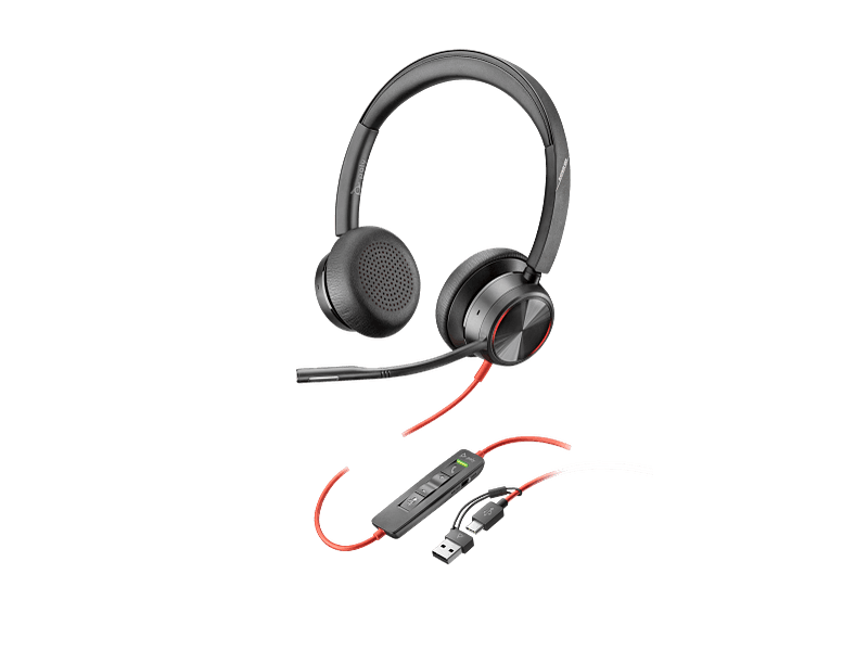 Наушники Poly Blackwire 8225 Stereo USB-C +USB-C/A Адаптер (8X223AA)