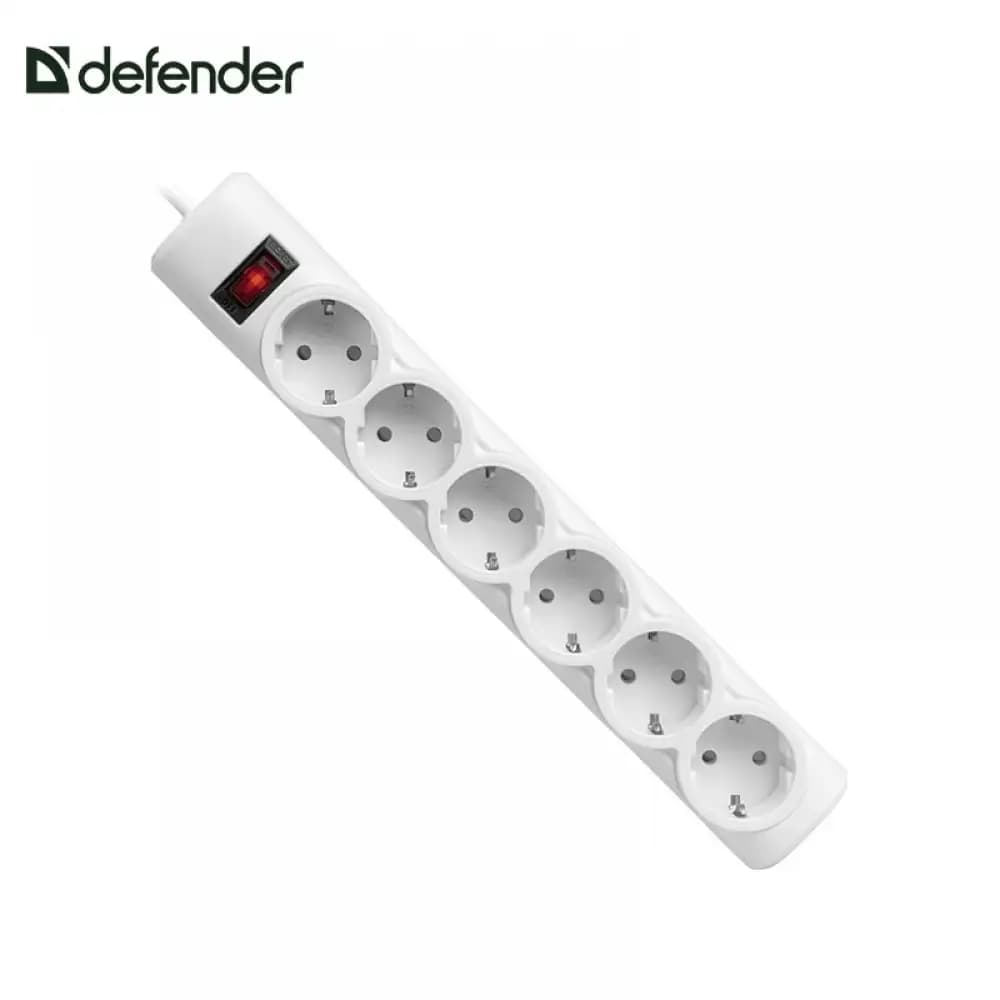 Сетевой фильтр (удлинитель) Defender 1.8 м, 6 розеток (99406)