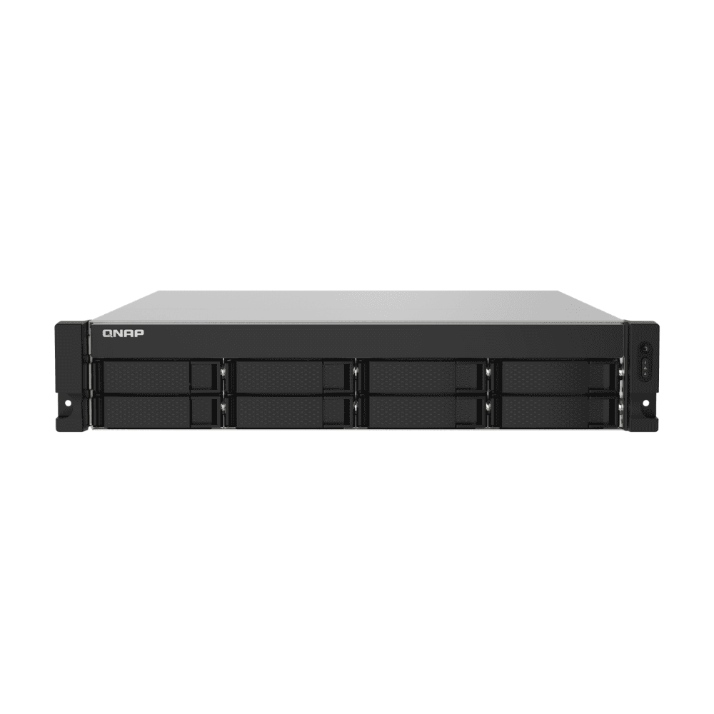 NAS-сервер QNAP 8-bay rack, 1.7GHz 4 ядра, 4GB DDR4, 2x 10GbE SFP+ (TS-832PXU-RP-4G)